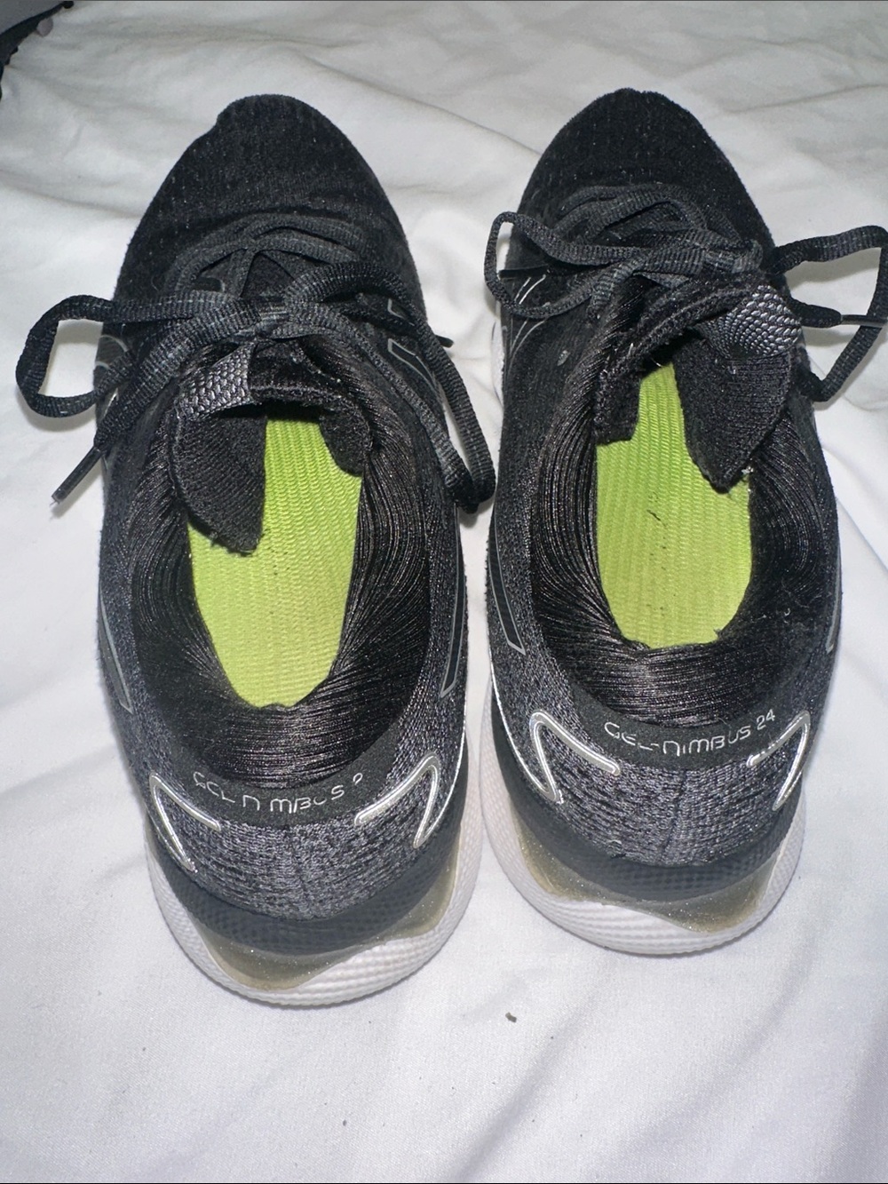ASICS Gel Nimbus 24 Women’s Running Shoes Size 8.5 Black White Gray - Picture 3 of 8